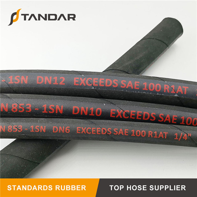 EN 853 1SN High Pressure Wire Braid Reinforced Hydraulic Hose