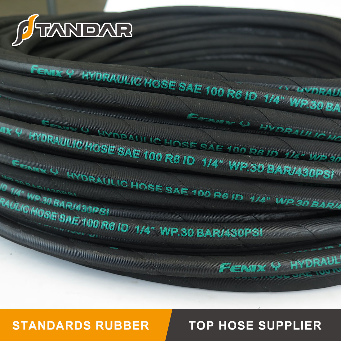 SAE100 R6 Textile Reinforced Hydraulic Rubber Hose