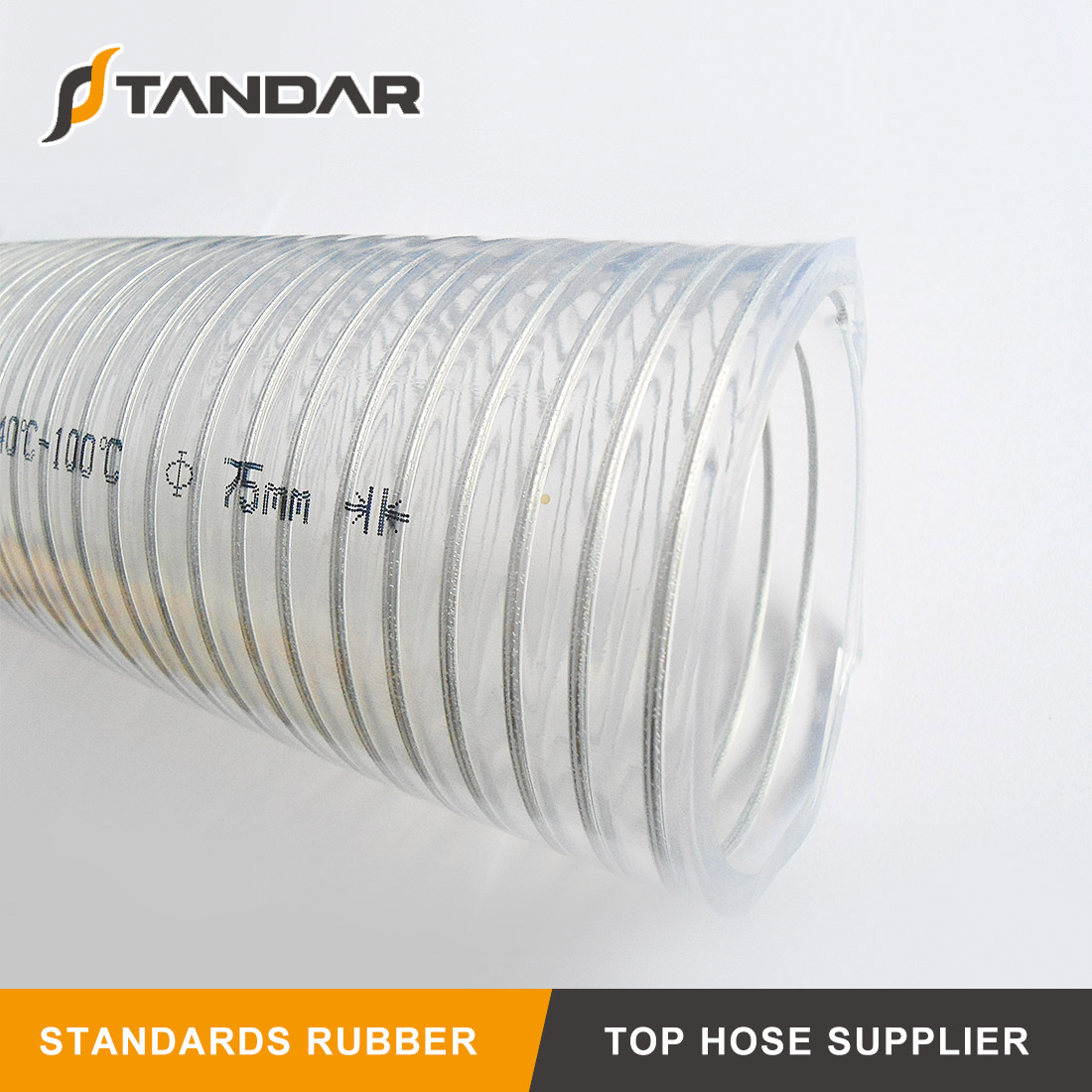 High Pressure clear soft platinum cured thin wall FDA SS wire Reinforced food grade Silicone tubing