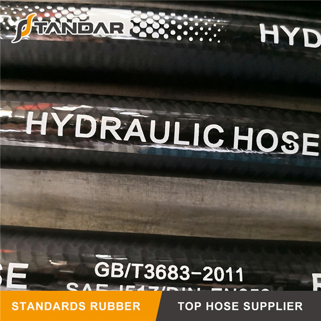 EN854 2TE High Pressure Textile Braided Reinforced Hydraulic Rubber Hose