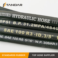 SAE J517-100 R3 High Pressure Textile Braided Reinforced Flexible Hydraulic Rubber Hose