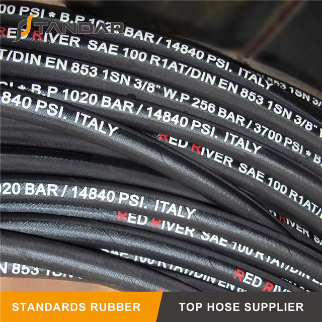 EN 853 1SN High Pressure Wire Braid Reinforced Hydraulic Hose