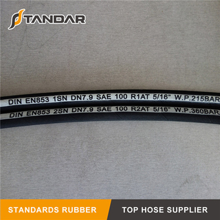 EN 853 1SN High Temperature Stainless Steel Wire Reinforced Braided Hydraulic Hose