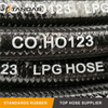 High Pressure flexible steel Wire Braided reinforced Hydraulic Rubber propane tank extension LPG gas Hose