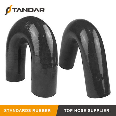 high Pressure Braided reinforced 180 Degree Elbow Silicone tubing